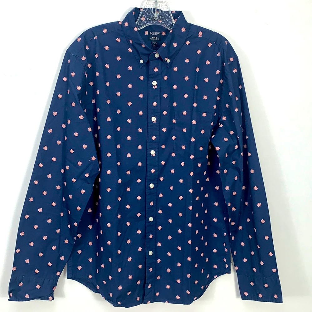 J Crew Washed Long Sleeves Button up Shirt Large NWT